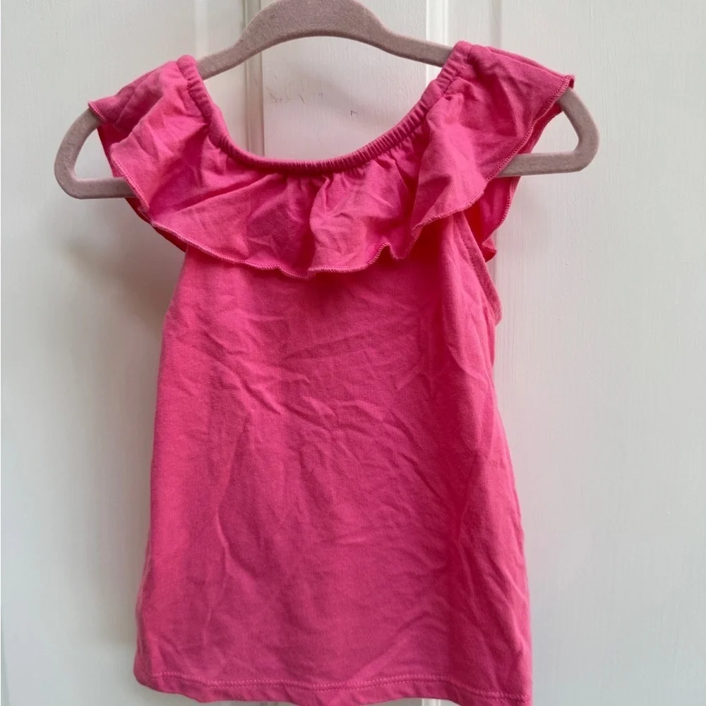 NWOT The Children's Place 2T Girls Pink Ruffle Short Sleeve Blouse Top